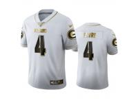 Men Brett Favre Packers White 100th Season Golden Edition Jersey