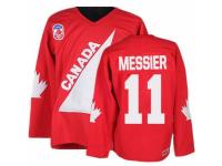 Men CCM Team Canada #11 Mark Messier Premier Red 1991 Throwback Olympic Hockey Jersey