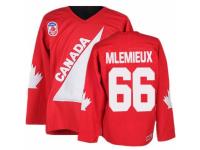 Men CCM Team Canada #66 Mario Lemieux Premier Red 1991 Throwback Olympic Hockey Jersey