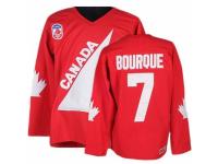 Men CCM Team Canada #7 Ray Bourque Premier Red 1991 Throwback Olympic Hockey Jersey