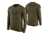 Men Chicago Bears #12 Allen Robinson 2018 Salute to Service Long Sleeve Olive T-Shirt