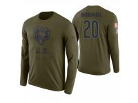 Men Chicago Bears #20 Prince Amukamara 2018 Salute to Service Long Sleeve Olive T-Shirt