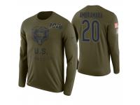 Men Chicago Bears #20 Prince Amukamara Olive 100th Anniversary Salute to Service Long Sleeve T-Shirt