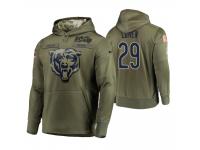 Men Chicago Bears #29 Tarik Cohen Olive 100th Anniversary Salute to Service Pullover Hoodie