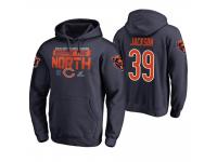 Men Chicago Bears #39 Eddie Jackson Navy 2018 NFC North Division Champions Pullover Hoodie