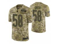 Men Chicago Bears #58 Roquan Smith Camo 100th Anniversary Salute to Service Jersey