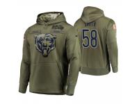 Men Chicago Bears #58 Roquan Smith Olive 100th Anniversary Salute to Service Pullover Hoodie