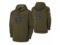 Men Chicago Bears #58 Roquan Smith Olive 2018 Salute to Service Pullover Hoodie