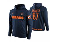 Men Chicago Bears #87 Adam Shaheen Navy Circuit Wordmark Pullover Hoodie