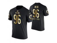 Men Chicago Bears Akiem Hicks #96 Metall Dark Golden Special Limited Edition With Message T-Shirt