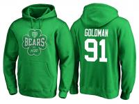 Men Chicago Bears Eddie Goldman #91 Kelly Green St. Patrick Day Emerald Isle Pullover Hoodie