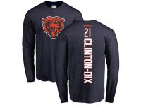 Men Chicago Bears Ha Ha Clinton-Dix Navy Blue - #21 Football Long Sleeve T-Shirt Backer