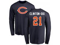 Men Chicago Bears Ha Ha Clinton-Dix Navy Blue - #21 Football Long Sleeve T-Shirt Name & Number Logo