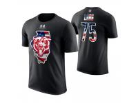 Men Chicago Bears Kyle Long #75 Stars and Stripes 2018 Independence Day American Flag T-Shirt