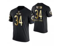 Men Chicago Bears Walter Payton #34 Metall Dark Golden Special Limited Edition Retired Player With Message T-Shirt