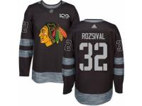 Men Chicago Blackhawks #32 Michal Rozsival Black 1917-2017 100th Anniversary Stitched NHL Jersey