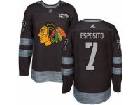 Men Chicago Blackhawks #7 Tony Esposito Black 1917-2017 100th Anniversary Stitched NHL Jersey