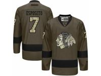 Men Chicago Blackhawks #7 Tony Esposito Green Salute to Service Stitched NHL Jersey