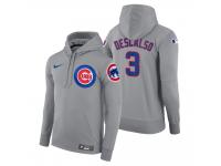 Men Chicago Cubs Daniel Descalso Nike Gray Road Hoodie