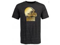 Men Cleveland Browns Pro Line Black Gold Collection Tri-Blend T-Shirt