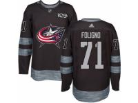 Men Columbus Blue Jackets #71 Nick Foligno Black 1917-2017 100th Anniversary Stitched NHL Jersey