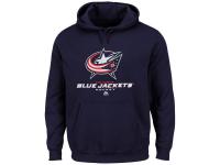 Men Columbus Blue Jackets Majestic Big & Tall Critical Victory Pullover Hoodie - Navy Blue