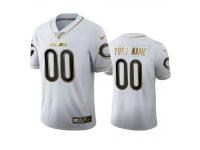 Men Custom Bears White 100th Season Golden Edition Jersey