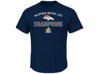 Men Denver Broncos Majestic Super Bowl 50 Champions Beyond Victory T-Shirt - Navy