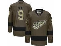 Men Detroit Red Wings #9 Gordie Howe Green Salute to Service Stitched NHL Jersey