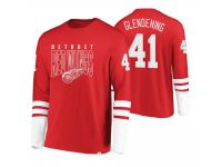 Men Detroit Red Wings Luke Glendening #41 Tri-Blend Red-White Jersey