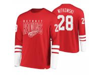 Men Detroit Red Wings Luke Witkowski #28 Tri-Blend Red-White Jersey