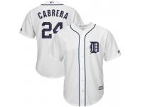 Men Detroit Tigers Independence Day #24 Miguel Cabrera 2017 Stars & Stripes White Cool Base Jersey