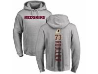 Men Football Washington Redskins #73 Chase Roullier Ash Backer Pullover Hoodie