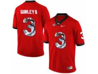 Men Georgia Bulldogs #3 Todd Gurley II Red With Portrait Print College Football Jersey
