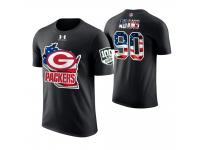 Men Green Bay Packers Montravius Adams #90 Stars and Stripes 2018 Independence Day American Flag T-Shirt