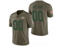 Men Green Bay Packers Olive 2017 Salute To Service Custom Jersey