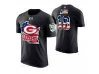 Men Green Bay Packers Randall Cobb #18 Stars and Stripes 2018 Independence Day American Flag T-Shirt
