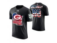 Men Green Bay Packers Ty Montgomery #88 Stars and Stripes 2018 Independence Day American Flag T-Shirt