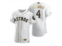 Men Houston Astros George Springer Nike White Golden Edition Jersey