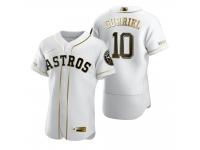 Men Houston Astros Yuli Gurriel Nike White Golden Edition Jersey