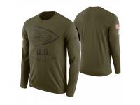 Men Kansas City Chiefs 2018 Salute to Service Long Sleeve Olive T-Shirt