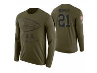 Men Kansas City Chiefs #21 Eric Murray 2018 Salute to Service Long Sleeve Olive T-Shirt