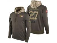 Men Kansas City Chiefs #27 Kareem Hunt Olive 2017 Salute to Service Hoodie