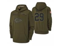 Men Kansas City Chiefs #29 Eric Berry Olive 2018 Salute to Service Pullover Hoodie