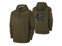 Men Kansas City Chiefs #42 Anthony Sherman Olive 2018 Salute to Service Pullover Hoodie