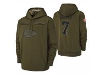 Men Kansas City Chiefs #7 Harrison Butker Olive 2018 Salute to Service Pullover Hoodie