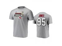 Men Kansas City Chiefs Chris Jones Heather Gray Super Bowl LIV Champions Trophy Collection Locker Room T-Shirt