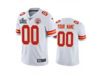 Men Kansas City Chiefs Custom White Super Bowl LIV Vapor Limited Jersey 100th