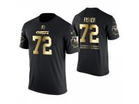 Men Kansas City Chiefs Eric Fisher #72 Metall Dark Golden Special Limited Edition With Message T-Shirt