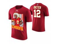 Men Kansas City Chiefs Gehrig Dieter #12 Red Cartoon And Comic Artistic Painting T-Shirt